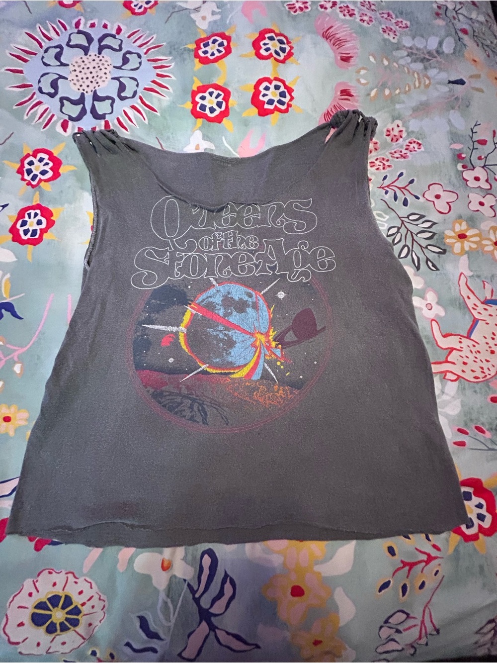 Queens of the Stone Age Slouchy Tie Shoulder Tank
